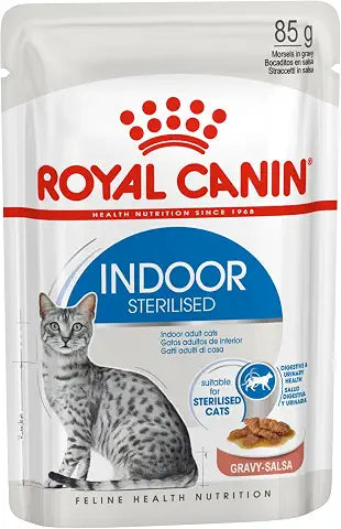 Royal Canin Indoor Sterilised in Gravy Cat Wet Food BOX - 12X85G