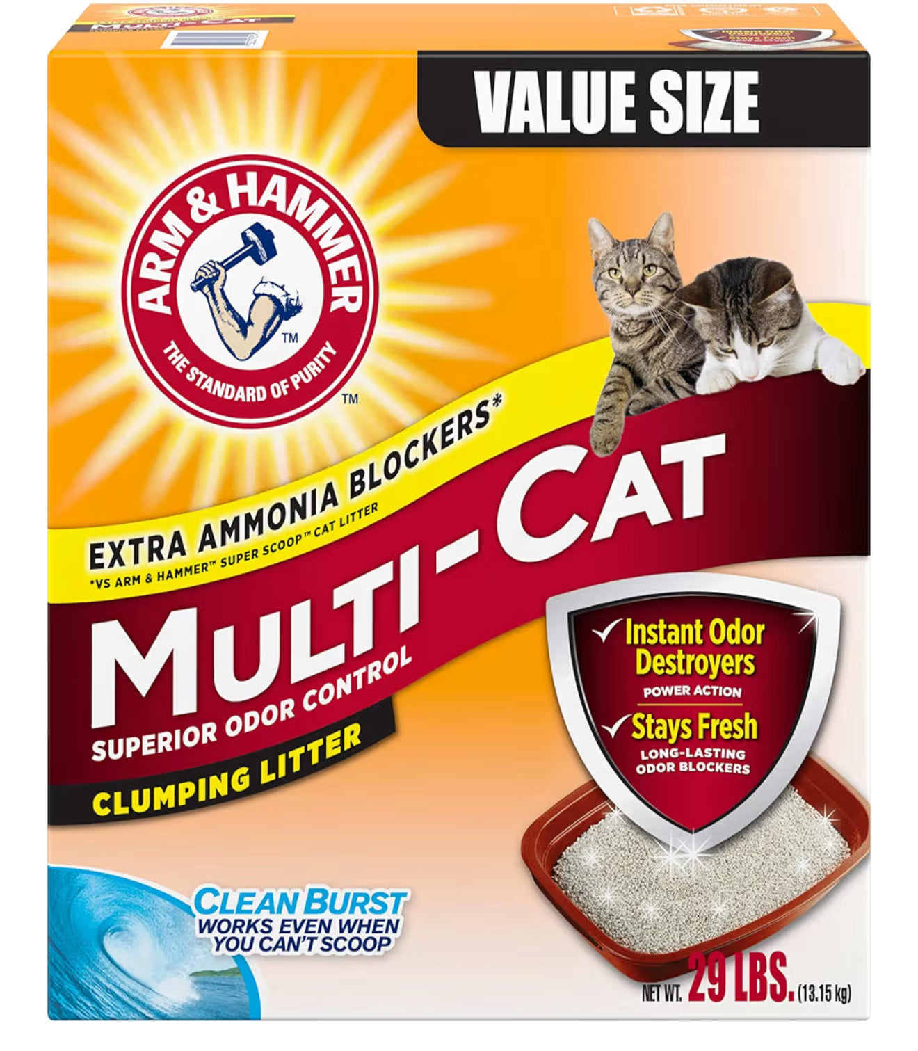 Arm & Hammer MultiCat Clumping Litter, Scented 20lb Box