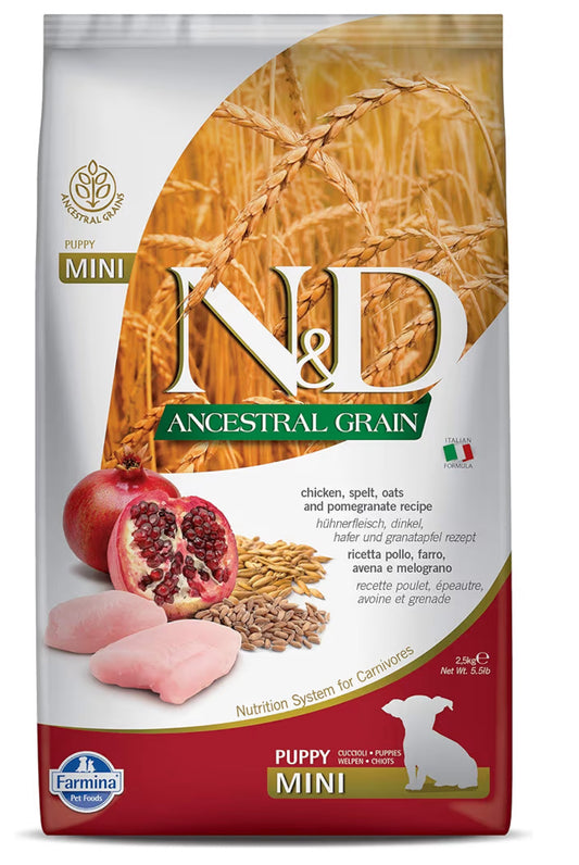 Farmina N&D Pumpkin Chicken&Pomegranate Adult Mini Dog Dry Food - 2.5KG