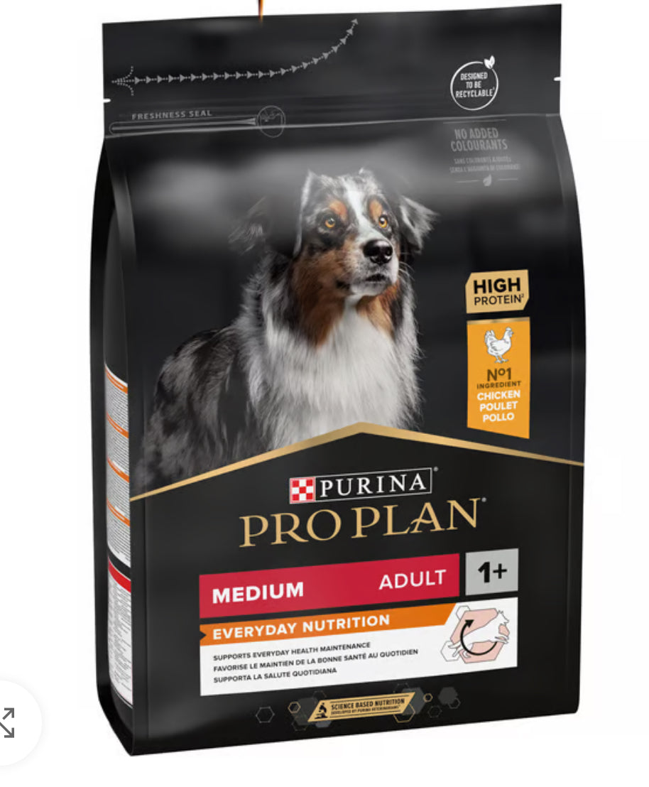 PRO PLAN EVERYDAY NUTRITION MEDIUM ADULT, DRY DOG FOOD WITH CHICKEN, 3 KG