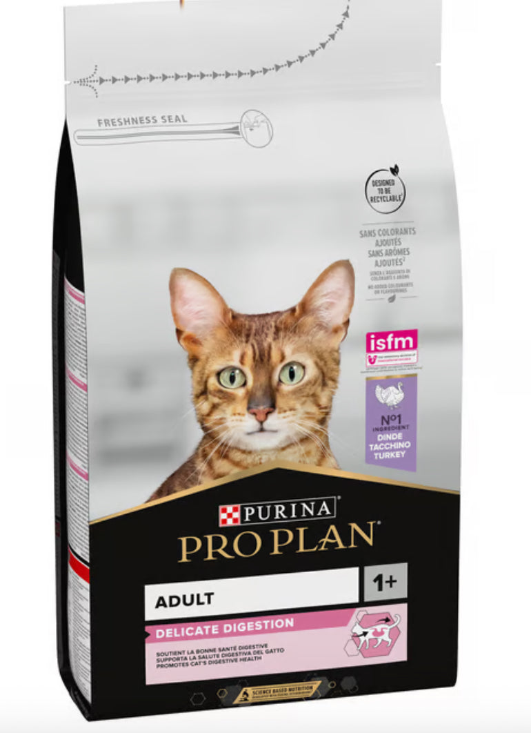 PRO PLAN DELICATE ADULT, DRY CAT FOOD WITH TURKEY, 1.5 KG