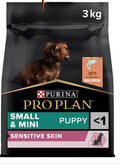 PRO PLAN SENSITIVE SKIN SMALL AND MINI PUPPY , DRY DOG FOOD WITH SALMON, 3 KG
