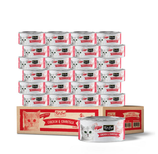 Kit Cat Wet Food Toppers with Deboned Chicken & Crabstick – 24 x 80g