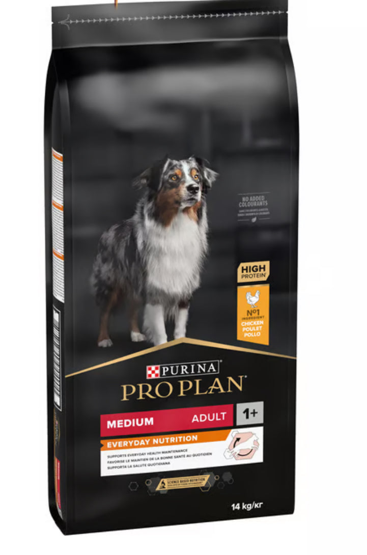 PRO PLAN EVERYDAY NUTRITION MEDIUM ADULT, DRY DOG FOOD WITH CHICKEN, 14 KG