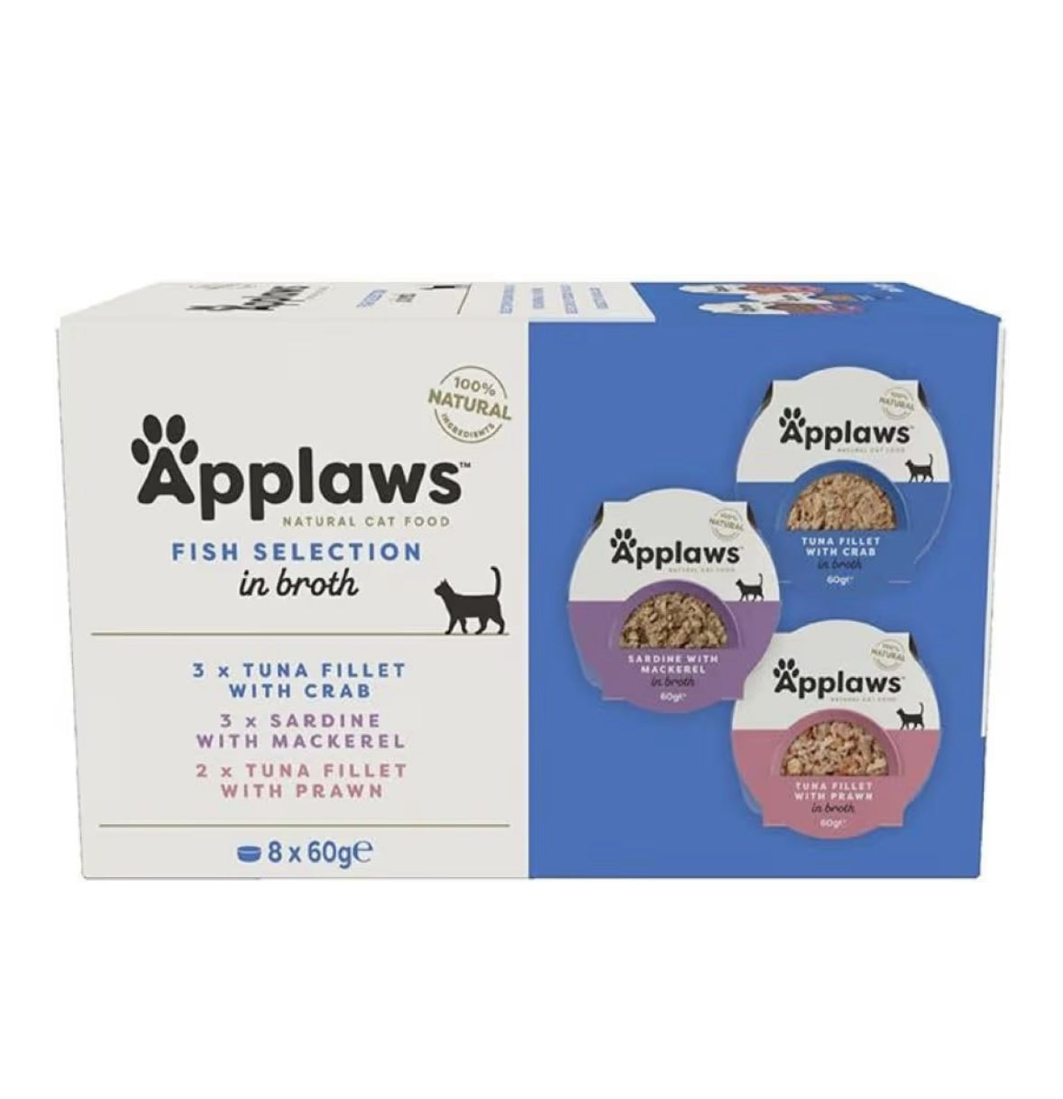 Applaws Fish Selection Pack Wet Cat Food - 8X60G