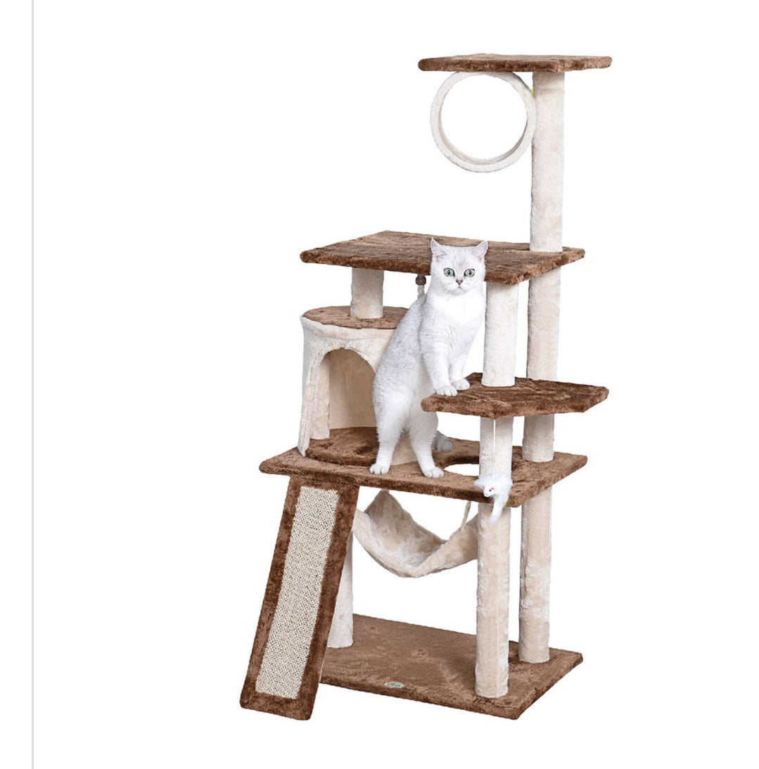 Go Pet Club 53″ Kitten Cat Tree Condo with Scratching Board