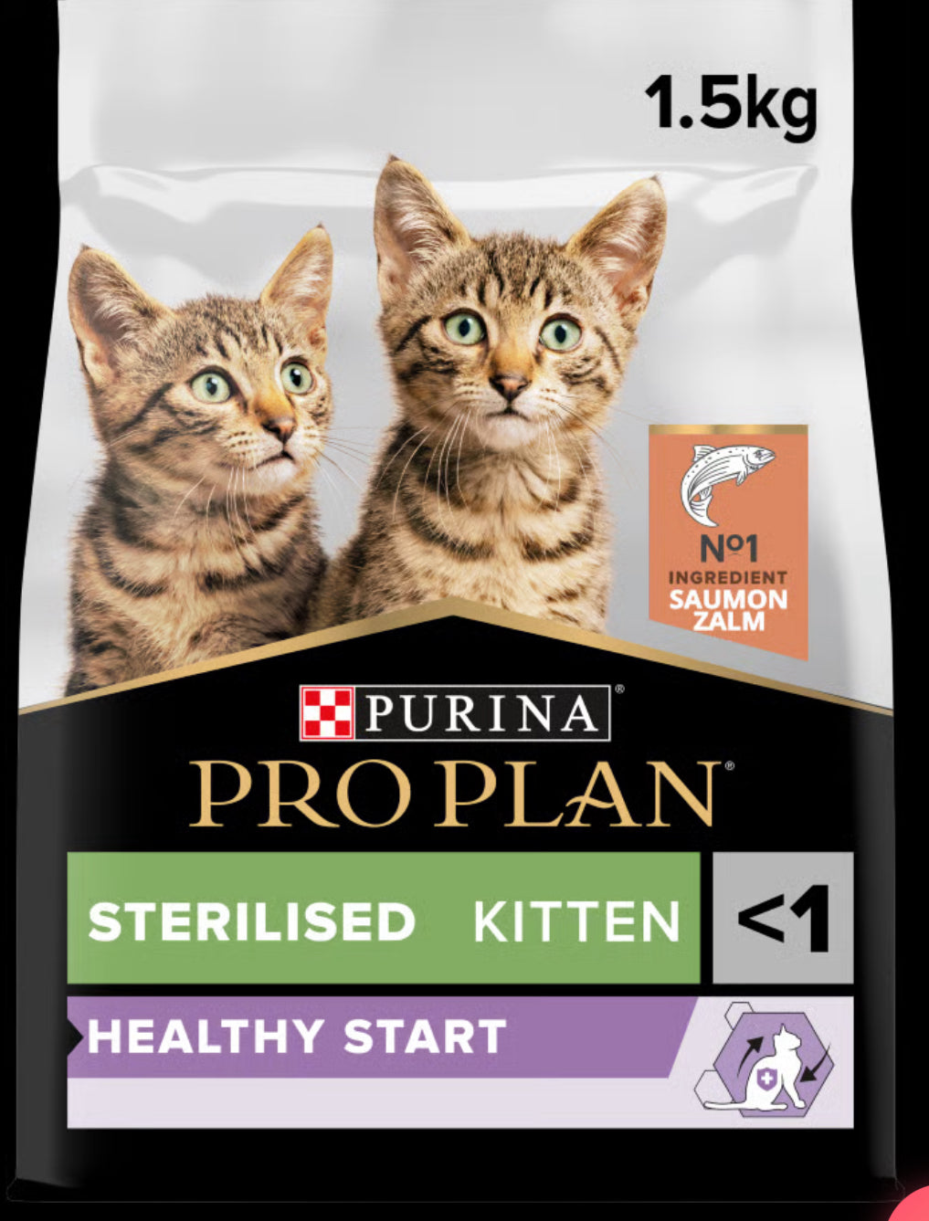 PRO PLAN STERILISED KITTEN HEALTHY START, DRY CAT FOOD WITH SALMON, 1.5 KG