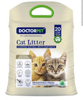 Doctor Pet Cat Litter Unscented 20L – Premium Quality,100% Natural Clumping Bentonite, Ultra Absorbent,Easy Scooping, Dust-Free, Odor Control, Easy Scooping, Hypoallergenic & Non-Stick Paw Formula