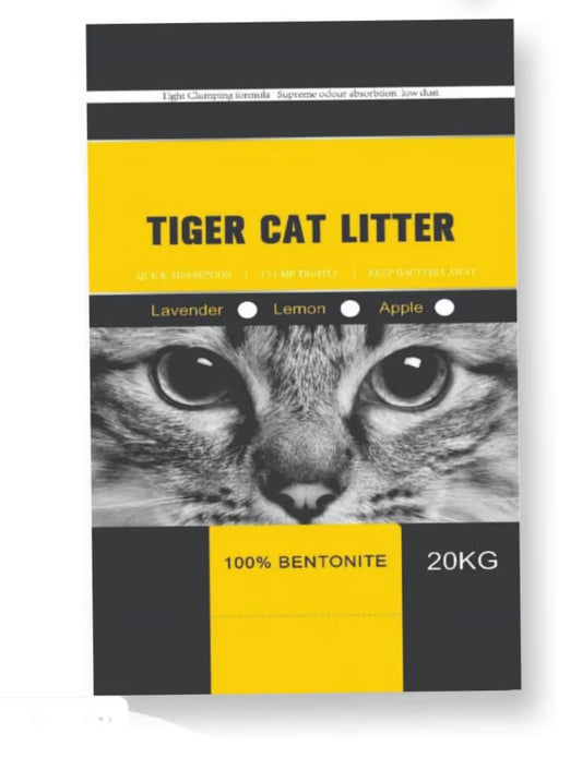 Tiger Cat Litter ® (20kg) Premium Ultra Clumping Multi-Cat Easy Clean-Up Clumping Cat Litter, 14 Days of Odor Control