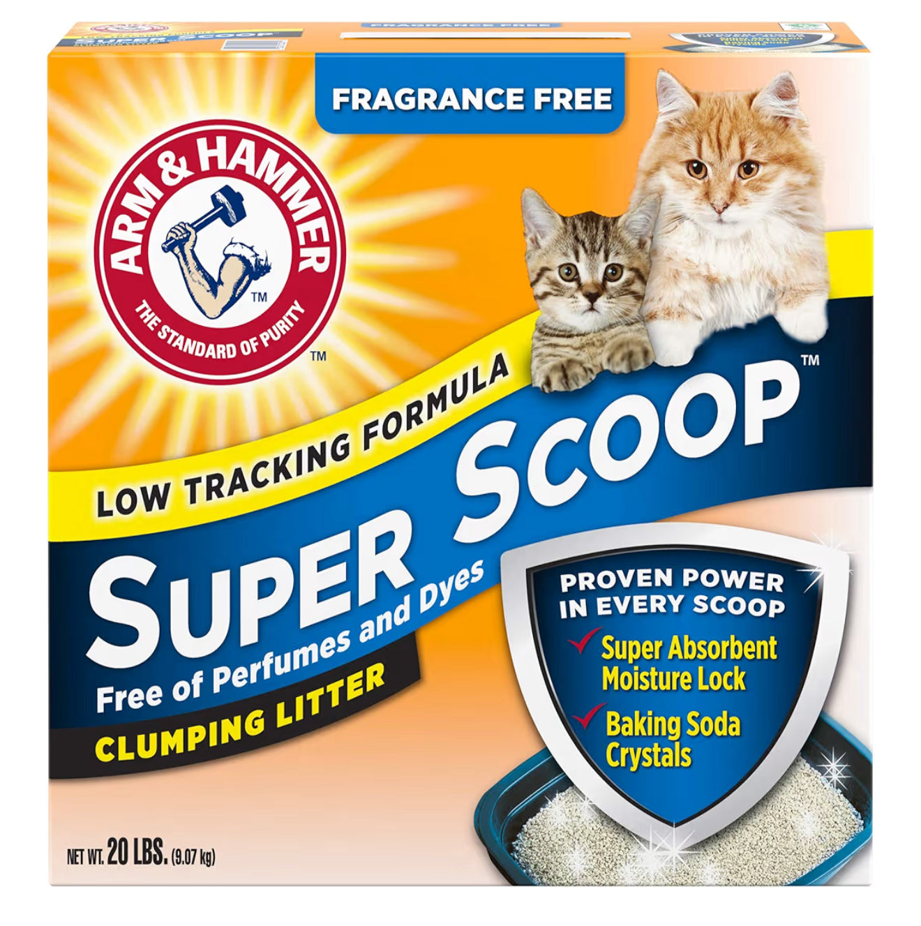 ARM & HAMMER Super Scoop Clumping Litter Fragrance Free, 9.07kg