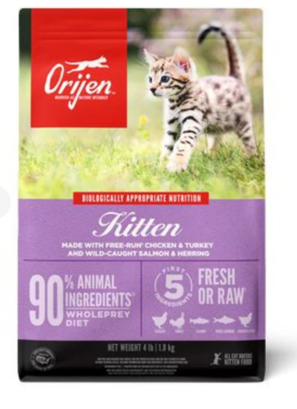 Orijen Kitten Formula - Brain & Muscle Development Cat Dry Food 1.8kg