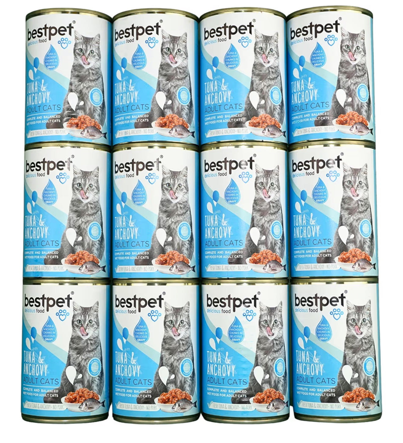 Bestpet Cat Wet Food Tuna & Anchovy Gravy 400G X24 Pc(CASE)