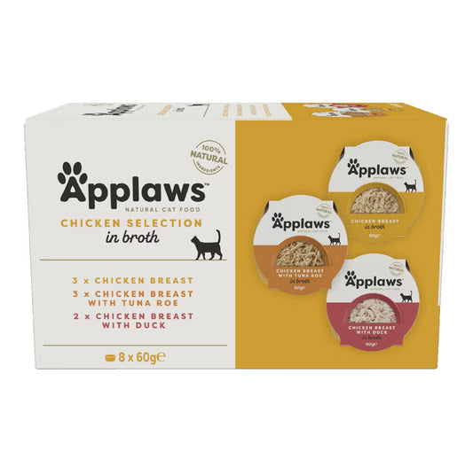 APPLAWS CAT MULTIPACKCHICKEN SELECTION 8X60G