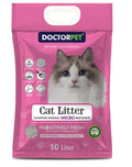 Doctor Pet Baby Powder Scented Clumping Cat Litter 10L – 100% Clumping Micro Bentonite, Instant Strong Clumping, Ultra Absorbent, Dust-Free, Baby Powder Fragrance, Pet Safe
