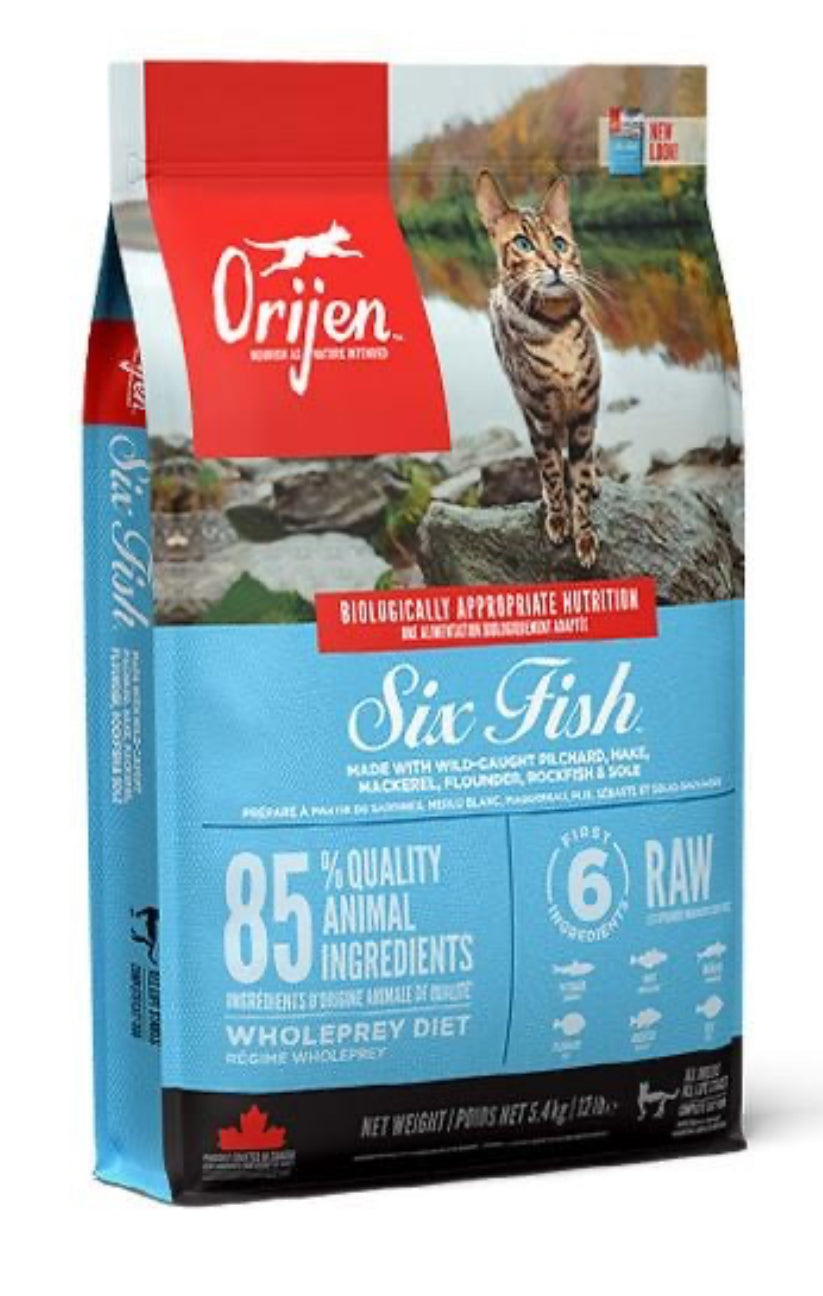 Orijen Six Fish Formula Protein-Rich Grain Free Diet Cat Dry Food