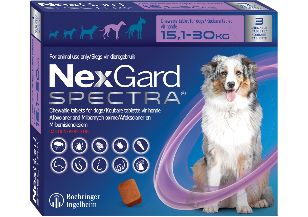 NEXGARD SPECTRA, CHEWABLE TABLETS, L 15-30 kg